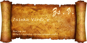 Zsinka Virág névjegykártya